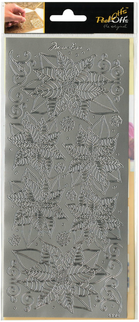 Papicolor Marie Eve Peel Off Stickers 100X255mm-Poinsettia Silver