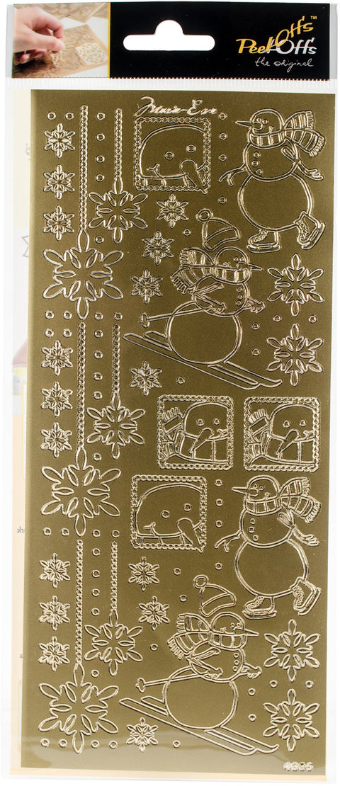Papicolor Marie Eve Peel Off Stickers 100X255mm-Snowmen Gold