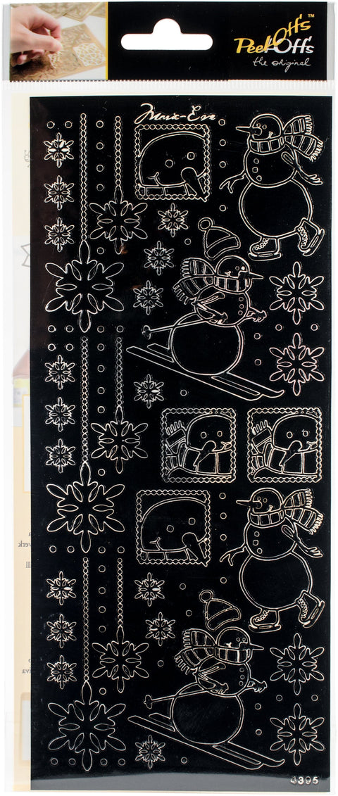 Papicolor Marie Eve Peel Off Stickers 100X255mm-Snowmen Black