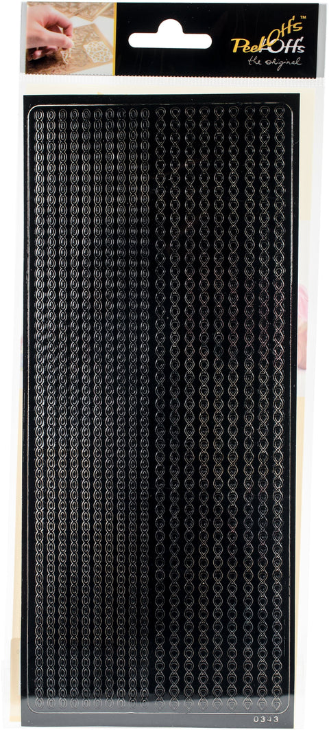Papicolor Peel Off Gem Stickers 100x255mm-Various Borders Black, 2 Sizes