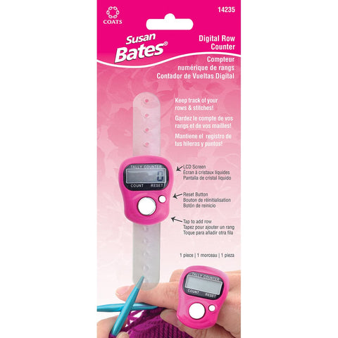 Susan Bates Digital Row Counter-Assorted Colors: Pink, Purple Or White