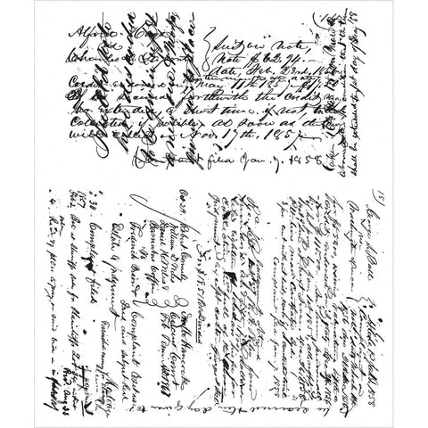 Tim Holtz Cling Stamps 7"X8.5"-Ledger Script