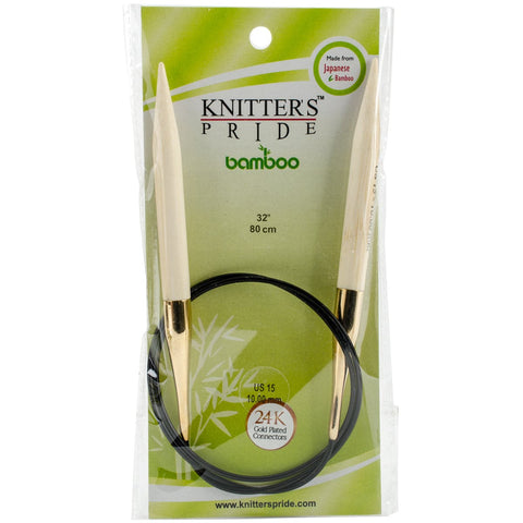 Knitter's Pride-Bamboo Fixed Circular Needles 32"-Size 15/10mm