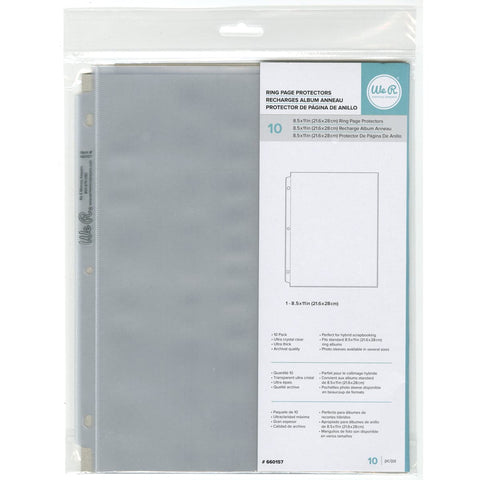 We R Ring Photo Sleeves 8.5"X11" 10/Pkg-Full Page