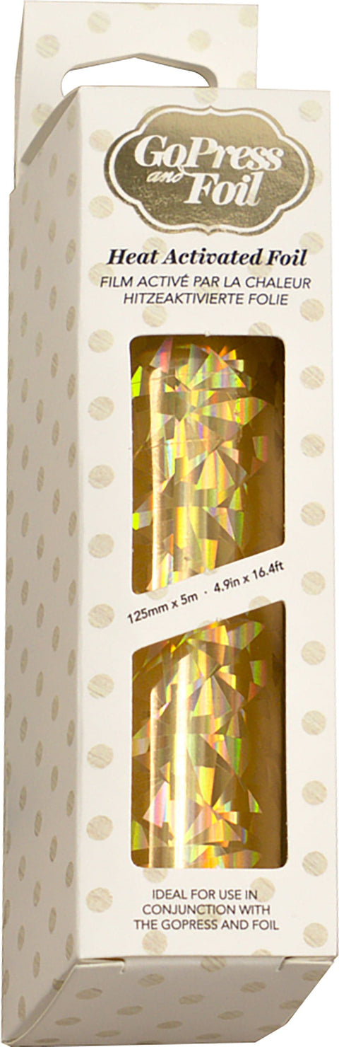 Couture Creations Foil 5"X16.4'-Gold-Iridescent Triangular Pattern