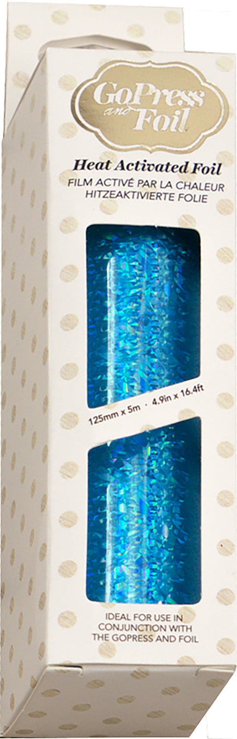 Couture Creations Foil 5"X16.4'-Cyan-Iridescent Flakes Pattern