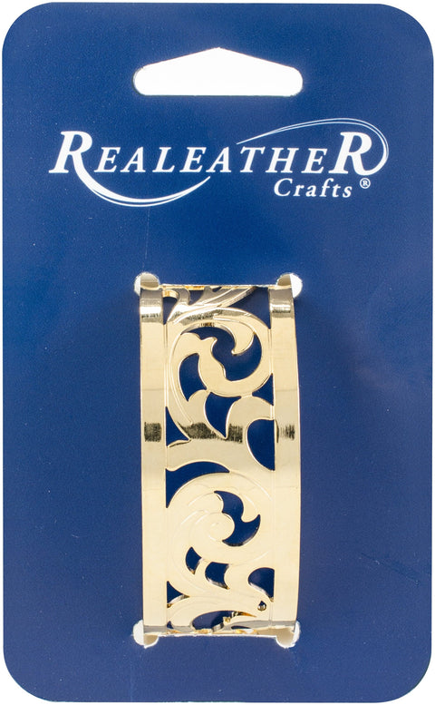 Realeather Crafts Filigree Bracelet 1"-Gold Francisco