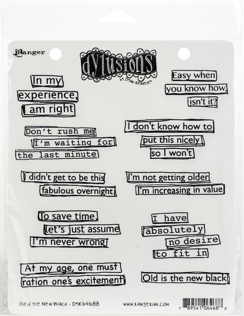 Dyan Reaveley's Dylusions Cling Stamp Collections 8.5"X7"-Old Is The New Black