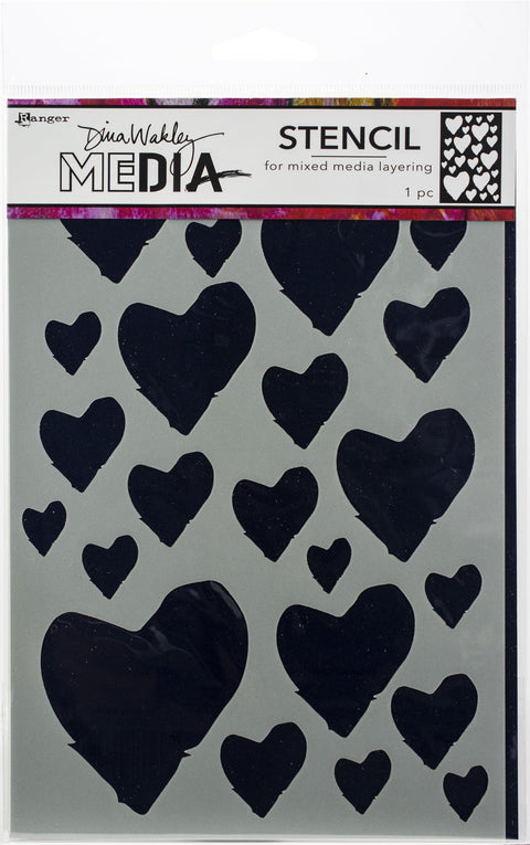 Dina Wakley Media Stencils 9"X6"-Best Hearts