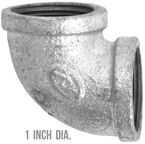 Galvanized Industrial Pipe Decor 1"-90 Degree Elbow Fitting