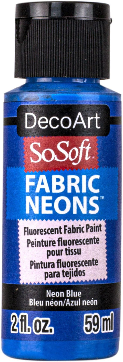 SoSoft Fabric Neons Acrylic Paint 2oz-Neon Blue