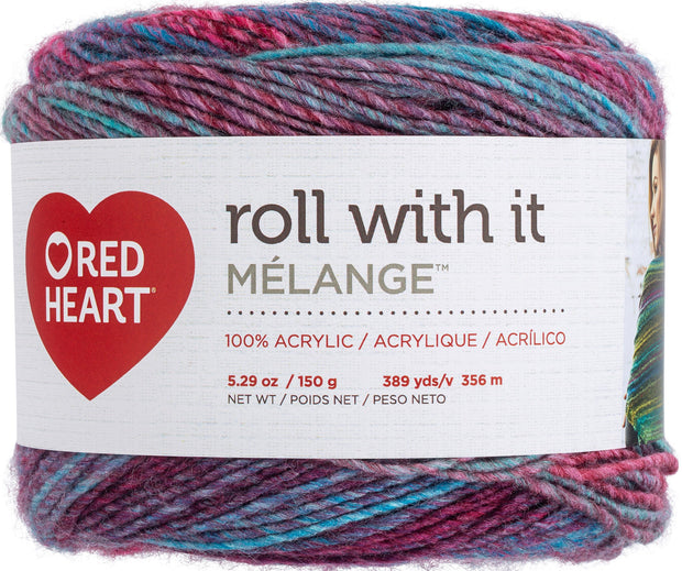Red Heart Roll With It Melange Yarn-Gossip