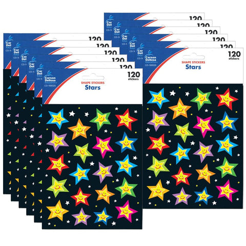 (12 PK) STARS SHAPE STICKERS