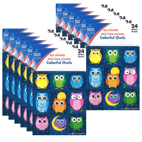 (12 PK) COLORFUL OWLS PRIZE PACK