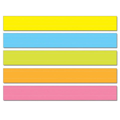 Lined Multicolored Sentence Strips, 3" x 24", Pack of 75