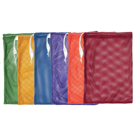 Mesh Equipment Bag, 12" x 18", Assorted Colors, Pack of 6