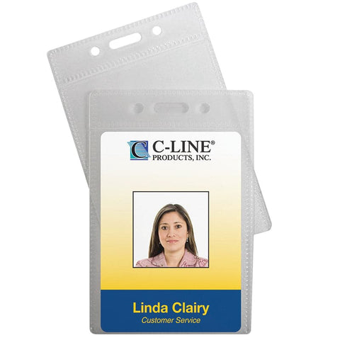 Poly ID Badge Holder, Vertical, Pack of 12