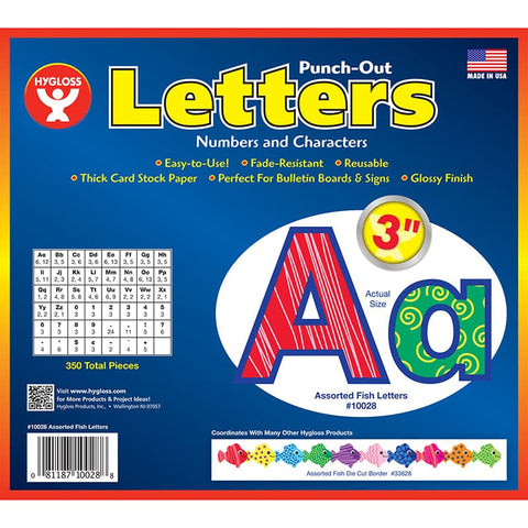 3IN PUNCH OUT LETTERS ASSORTED FISH
