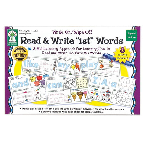 Write On/Wipe Off: Read and Write First Words Manipulative, Grade PK-2