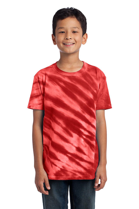 DISCONTINUED  Port & Company &#174;  - Youth Tiger Stripe Tie-Dye Tee. PC148Y XS Red