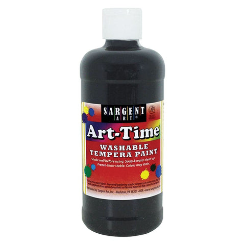 Art-Time® Washable Tempera Paint, Black, 16 oz.