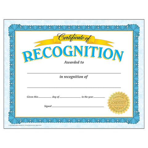 CERTIFICATE OF RECOGNITION CLASSIC