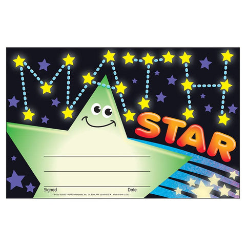 Math Star Recognition Awards, 30 ct