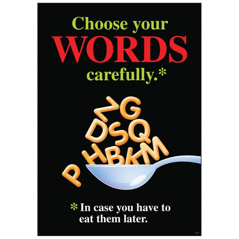 CHOOSE YOUR WORDS CAREFULLY POSTER
